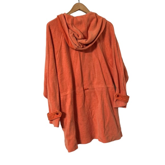 FREE PEOPLE Sadie Orange Fleece Hoodie Sweater Dress Jacket - Picture 9 of 10